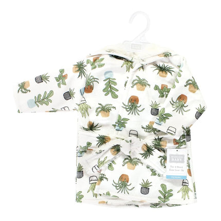 Hudson Baby Unisexo Bebé Visón con Forro de Piel Sintética Túnicas de Piscina y Playa, Plantas, 6-12 Meses