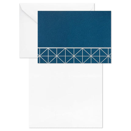 Hallmark Blank Cards Assortment, Geometric Silver Foil (40 Note Cards with Envelopes)