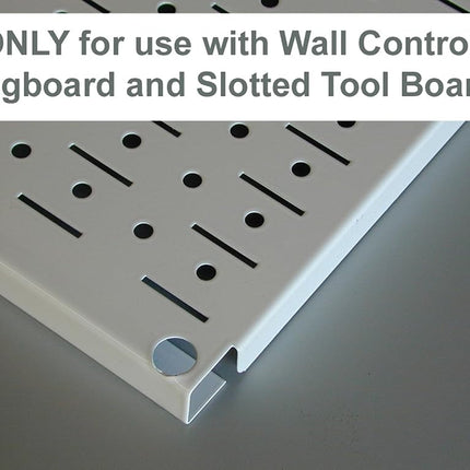 Wall Control ASM-SH-1609 W 9" Deep Pegboard Shelf Assembly for Wall Control Pegboard Only, White