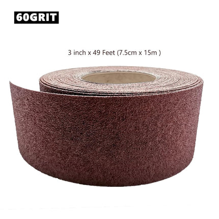 60 Grit Sandpaper Roll, 3 Inch x 49 Feet Emery Cloth Roll Aluminum Oxide Abrasive Paper Roll Continuous Sandpaper for Metalworking, Woodworker, Furniture Repair, Sanding Automotive Plumbing