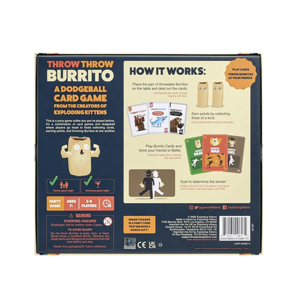 Exploding Kittens Throw Throw Burrito, 2-6 Players, Age 7+ Card Game