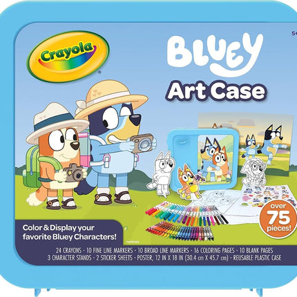 Crayola Bluey Create & Color Art Case (75+pcs), Bluey Coloring Pages & Stickers, Kids Art Kit, Bluey Gift for Girls & Boys, 5+