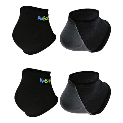 Sangle de talon en gel KidSole pour enfants souffrant de sensibilité du talon due à la maladie de Sever ou à la fasciite plantaire. (Noir) (Tailles adolescent 6-8, Noir)
