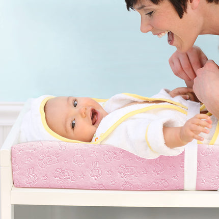Matelas à langer profilé Serta Perfect Sleeper avec housse en peluche, rose