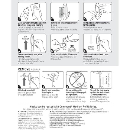3M Command™ Medium Designer Hooks, Damage-Free, 9 Hooks and 12 Strips