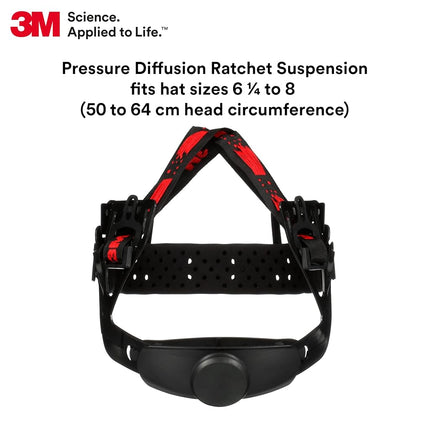 3M SecureFit Full Brim Hard Hat H-812SFV-UV, Black, Vented, 4-Point Pressure Diffusion Ratchet Suspension with Uvicator