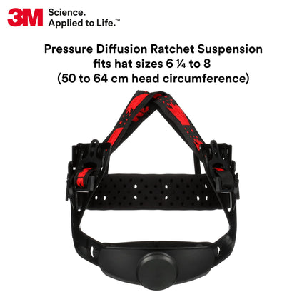 3M SecureFit Full Brim Hard Hat H-812SFV-UV, Black, Vented, 4-Point Pressure Diffusion Ratchet Suspension with Uvicator