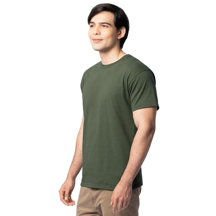 Camiseta de manga corta de algodón Eversoft para hombre Fruit of the Loom (tallas grandes), cuello redondo - paquete de 2 - Verde militar, 3XL