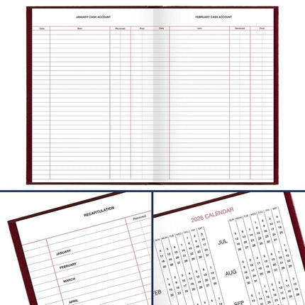AT-A-GLANCE 2025 Diary, Standard Diary, Daily, 5-3/4" x 8-1/4", Small, 12-Month, Hardcover, Red (SD3891325)