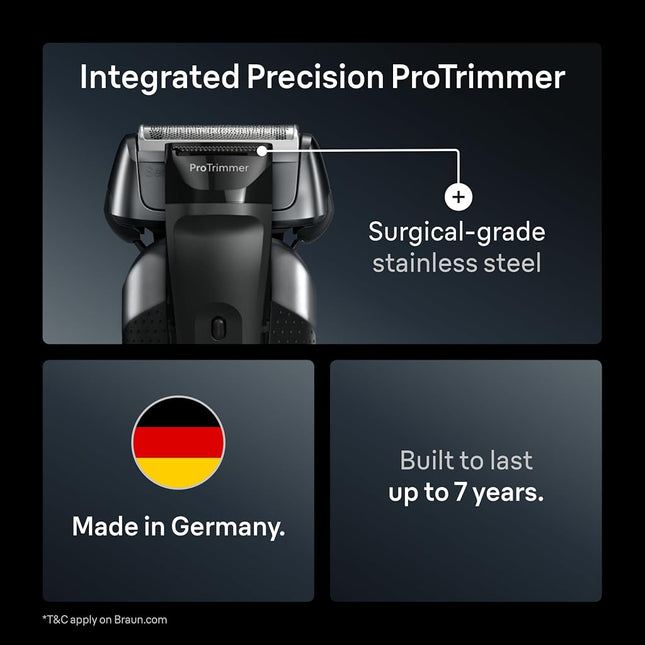 Braun Series 8 8560cc Electric Razor for Men, 4+1 Shaving Elements & Precision Long Hair Trimmer, 5in1 SmartCare Center, Close & Gentle Even on Dense Beards, Wet & Dry Electric Razor, 60min Runtime