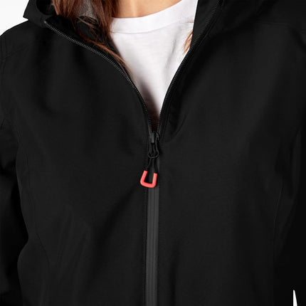 Dickies Women’s Waterproof Rain Jacket, Black, Large