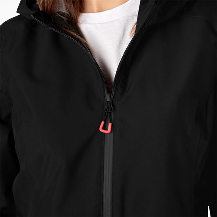 Dickies Women’s Waterproof Rain Jacket, Black, Large