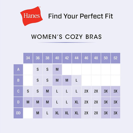 Hanes Womens Wireless Bra, Full-Coverage Pullover Stretch-Knit Bra, Smoothing T-Shirt Bra, White, XL
