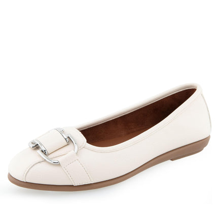 Aerosoles Women's Bentley Ballet Flat, Eggnog Pu L
