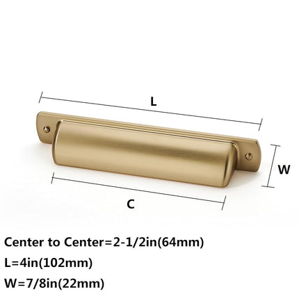 khtumeware 10 Pack 2-1/2"(64mm) Champagne Bronze Drawaer Pulls Cabinet Cup Pulls Kitchen Hardware Satin Brass Cabinet Handles Drawer Handles Knobs.