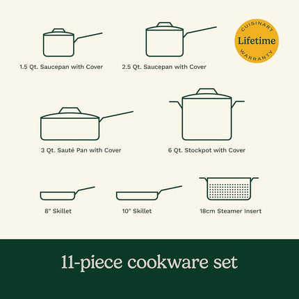 Cuisinart 54C-11BK Advantage Ceramica XT Cookware Set, Medium, Black