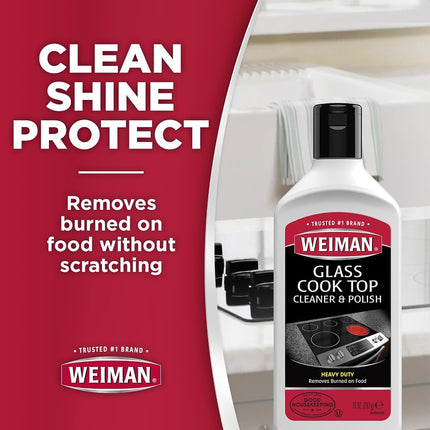 Weiman Cooktop Cleaner Kit - Cook Top Cleaner and Polish, Scrubbing Pad, Cleaning Tool