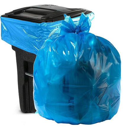 Aluf Plastics H-RBL65 65 Gallon Blue Trash Bags - 