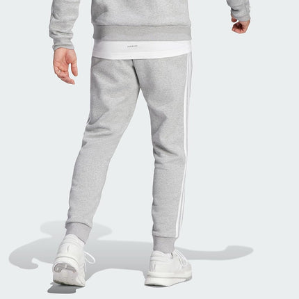 adidas Men's Essentials 3-Stripes Fleece Tapered Cuff Pants, Medium Grey Heather, 4X-Large/2" Inseam Tall
