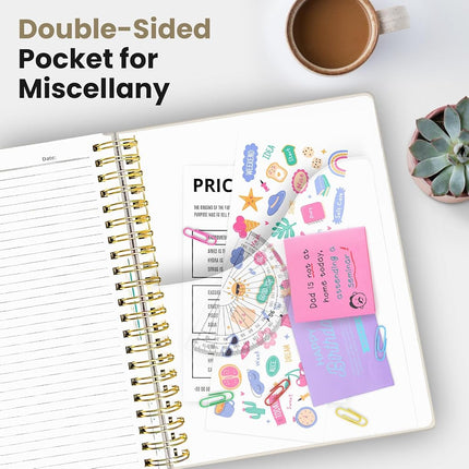 Taja Spiral Notebooks for Work 5 Subject Notebook with Removable Dividers