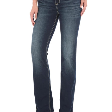 Wrangler Women's Cool Vantage Q-Baby Mid Rise Boot Cut Ultimate Riding Jean, Nr Wash, 13-36