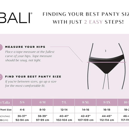 Bali Women's Double Support Brief 3-Pack, Black/Soft Taupe/Soft Taupe, Medium (Pack of 3)