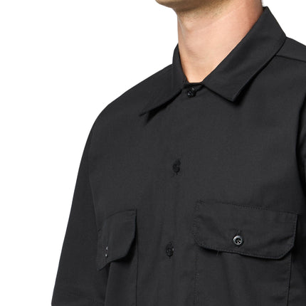 Dickies Men's Flex Slim Fit Short Sleeve Work Shirt, Black, XXL