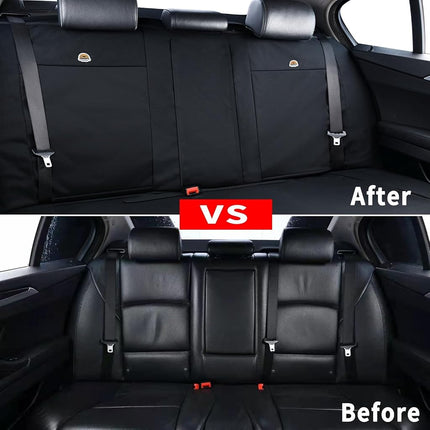 Coverado Car Back Seat Covers, Canvas Universal Seat Covers for Cars, Rear Car Seat Cushions, Auto Seats Protectors for Kids & Dogs, Driver Seat Covers Fit for Most Vehicles Trucks SUVs/Black