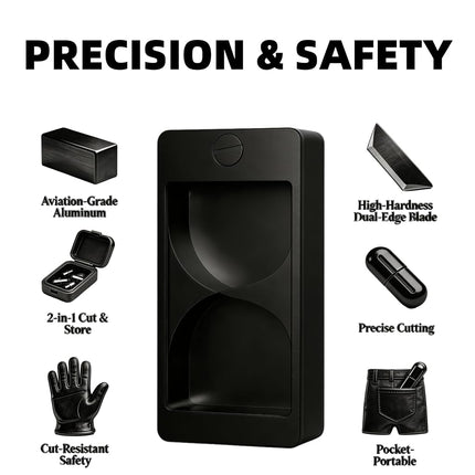 Professional Pill Cutter and Splitter - Precision Aluminum Slicer for Small Large and Tiny Tablets Best Cortador for Accurate Medicine and Vitamin Dosing Ideal Tablet Splitters for Pastillas (Black)