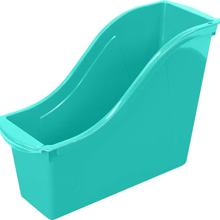 Storex Small Book Bin, Linking Storage Bin, Dry Erase Surface, 11.75" x 8.5" x 4.5" STEM Turquoise (Pack of 6)
