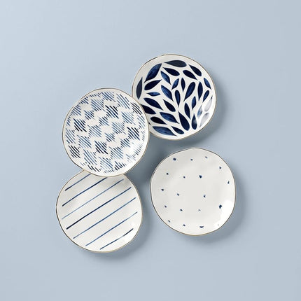Lenox Blue Bay 4-Piece Tidbit Plate Set, 2.10 LB