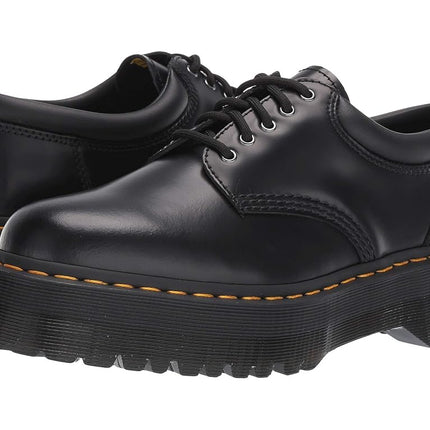 Dr. Martens Unisex-Adult 5-Eye Style 8053 Quad, Black Polished Smooth, 7 Women/6 Men