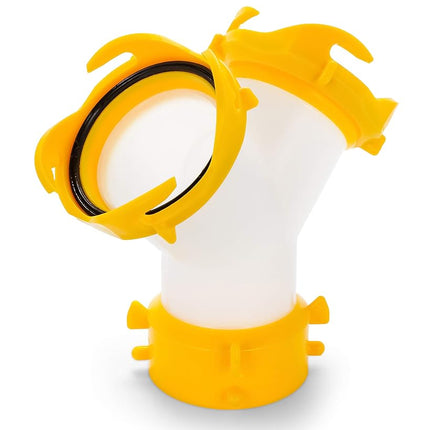 Camco 39629 Revolution Translucent Wye Fitting -Connects Two Sewer Hoses with Lug Fittings The Same Dump Station, Odor Tight Connection