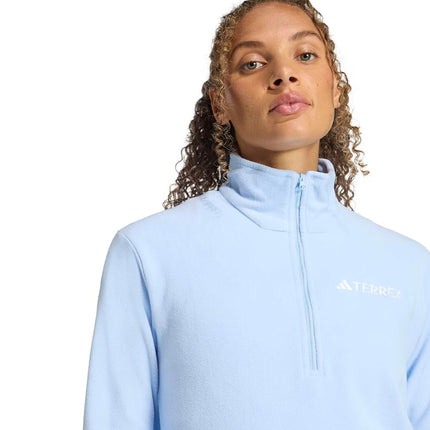 adidas Women's Terrex Multi Essentials Half-Zip Fleece Hiking Jacket, Blue, Medium