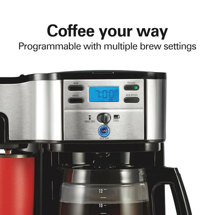 Hamilton Beach COOLAPA Way Brewer Coffee Maker, Single-Serve and 12-Cup Pot, Stainless Steel (49980A), Carafe