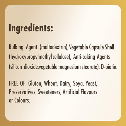 Solgar Biotin 5000 μg - 100 Veg Capsules - Pack of 1