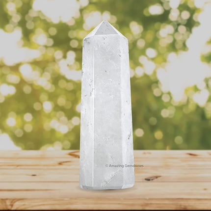 Large Clear Quartz Crystal Towers ~ Natural Healing Crystal Point Obelisk for Reiki Healing and Crystal Grid (5.5" to 6" INCH)