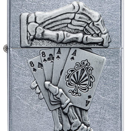 Zippo Dead Mans Hand Emblem Design Pocket Lighter