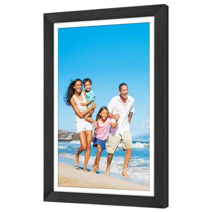Cadre d'affiche Americanflat 12x18 avec verre incassable - Utiliser comme cadre 11x17 avec passe-partout ou afficher une photo 12x18 sans passe-partout - Collection Hudson - Grands cadres pour affichage mural - Noir