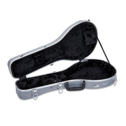 Crossrock ABS Hardshell Case-Fits Most A-Style Mandolins, with Interior Compartment, Backpack Straps-Silver (CRA862MASL)