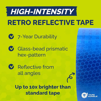 High Intensity Retro Reflective Tape (HXREF) [1 Roll] 2" (50mm) x 10 yds Blue