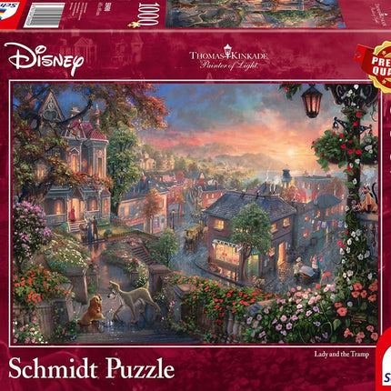 Schmidt | Thomas Kinkade: Disney Lady & the Tramp (1000 pieces) | Jigsaw Puzzle | Ages 12+,Multicolor,69,3x49,3cm