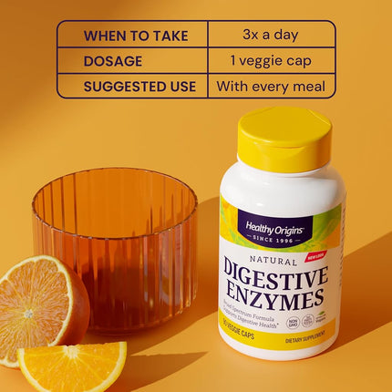 Healthy Origins Digestive Enzymes Broad Spectrum Veg Capsules, 90 Count