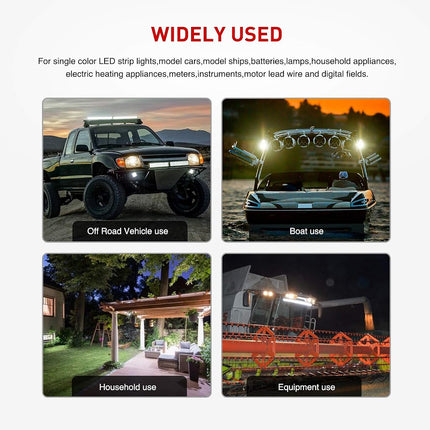 Nilight 2PCS 16 AWG 10 Feet Wiring Harness Extension Kit for LED Work Light Bar Led Pods Off Road Lights Driving Fog Light Boat Lighting