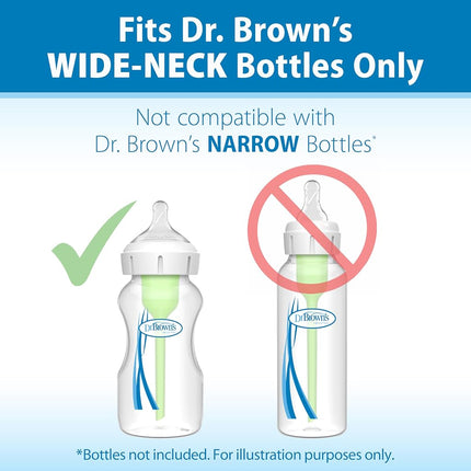 Dr. Brown’s Natural Flow® Y-Cut Wide-Neck Baby Bottle Silicone Nipple, Ideal for Thicker Liquids, 9m+, 100% Silicone Bottle Nipple, 6 Pack