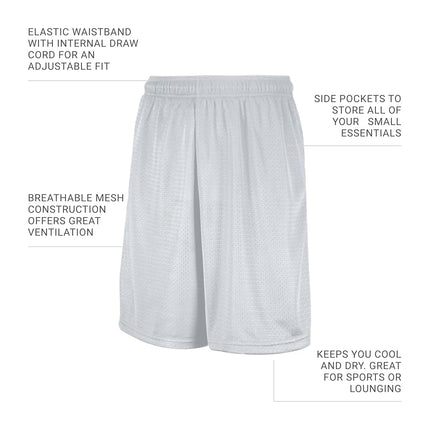 Russell Athletic Men's Mesh Pocket Short, White, X-Large