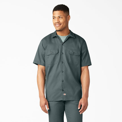 Dickies Men's Short Sleeve Work Shirt, Lincoln Green, S
