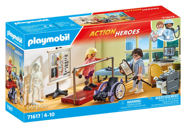 Playmobil 71617 Action Heroes: Orthopedics, caring treatment of patients, made from over 80% recycled and bio-based materials, detailed play sets suitable for children ages 4+