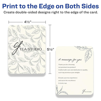 Avery Printable Rectangle Rounded Corner Postcards with Sure Feed Technology, 4.25" x 5.5", Ivory Cardstock, Print-to-the-Edge, Laser/Inkjet Cards, 100 Total