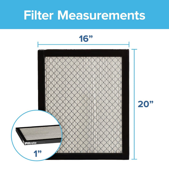 Filtrete 16x20x1 Air Filter, MPR 2800, MERV 14, Healthy Living Ultrafine Particle Reduction 3-Month Pleated 1-Inch Air Filters, 2 Filters